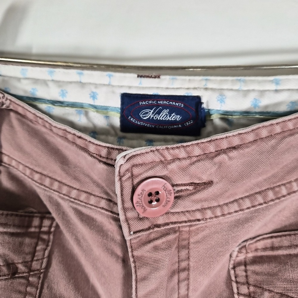 2000s Low Rise Hollister Women's Pink Bootcut Pants Size 11 - Picture 11 of 16